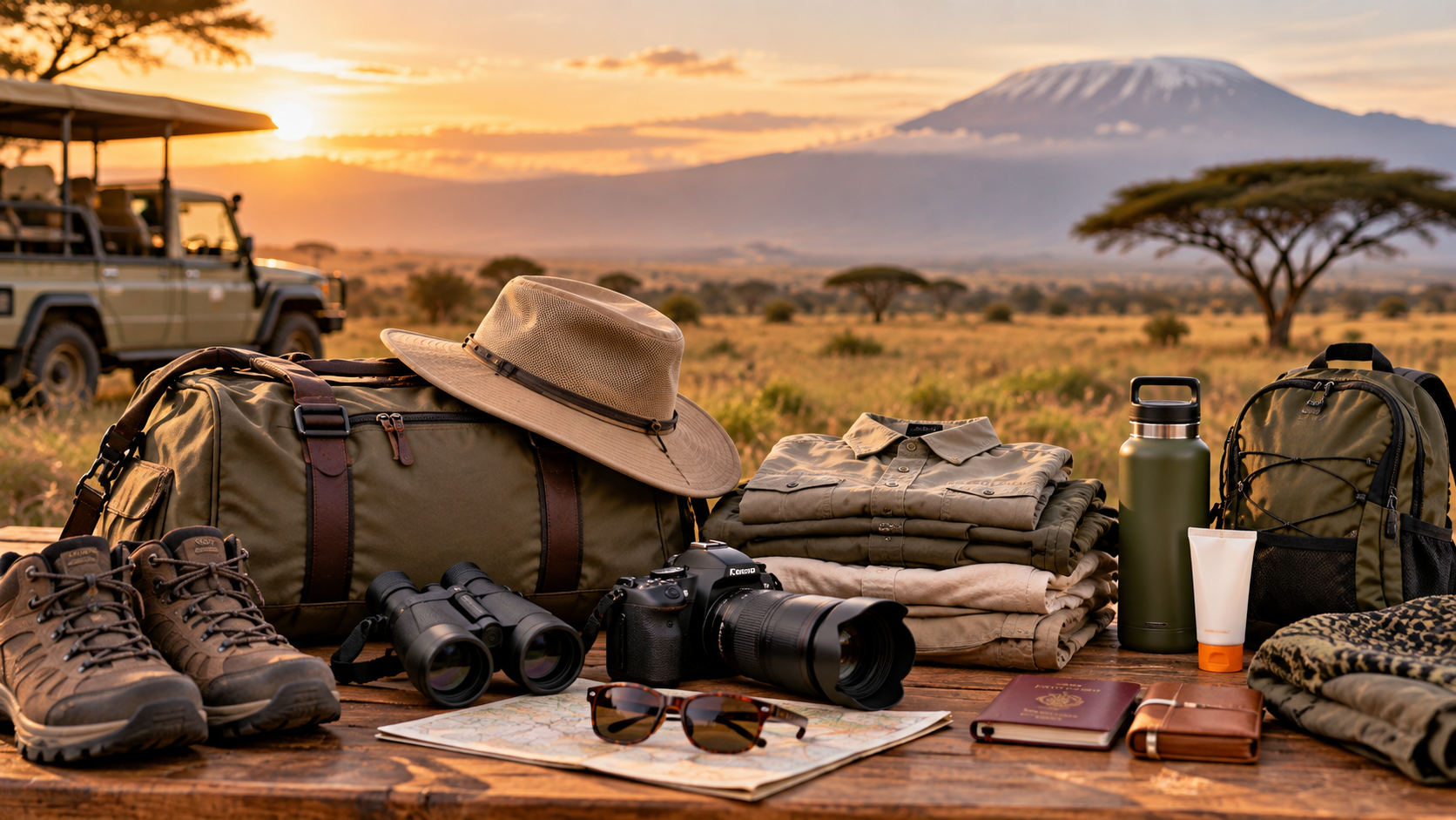 Golden Safari Gear at Kilimanjaro